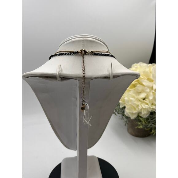 Betsey Johnson Triple Lip Kiss Pearl Polka Dot Heart Charm First‎ Date Necklace - Picture 7 of 12